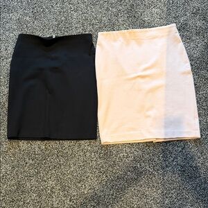Philosophy Black and Light Pink Pencil Skirts Set